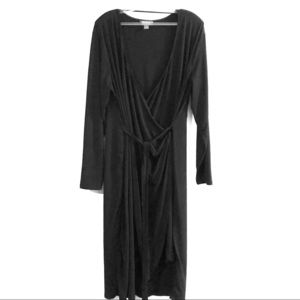 Black stretch wrap dress